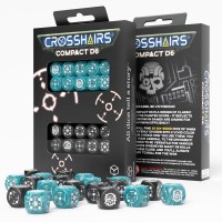 Crosshairs Compact D6 RPG kauliukų rinkinys (audros mėlyna ir juoda sp.)